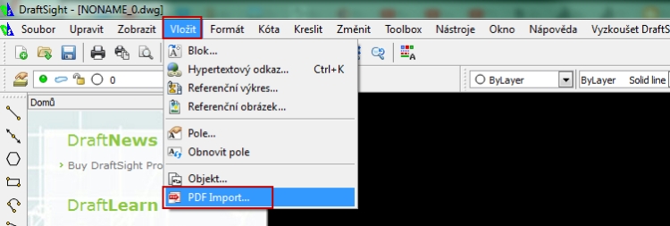 draftsight pdf import