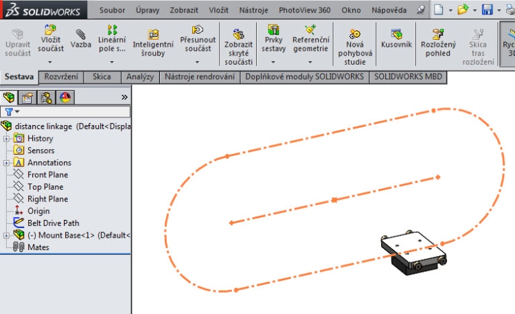 2-retezove-pole-chain-distance-linkage-SolidWorks-tutorial-postup