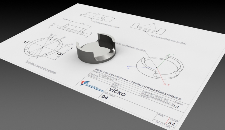 Ukázka zadání výkresové dokumentace v soutěži 3D modelování v SOLIDWORKSu v roce 2016