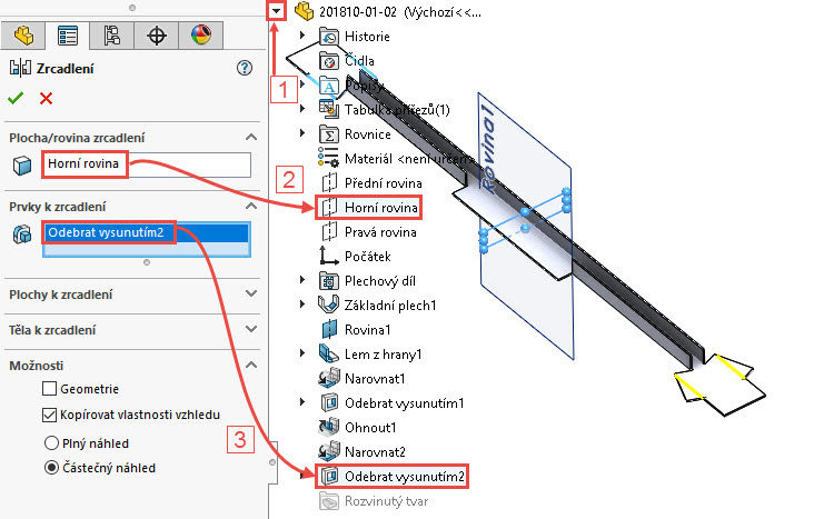 40-SolidWorks-postup-navod-modelani-vetrak-plechove-dily-vyztuha-skrine