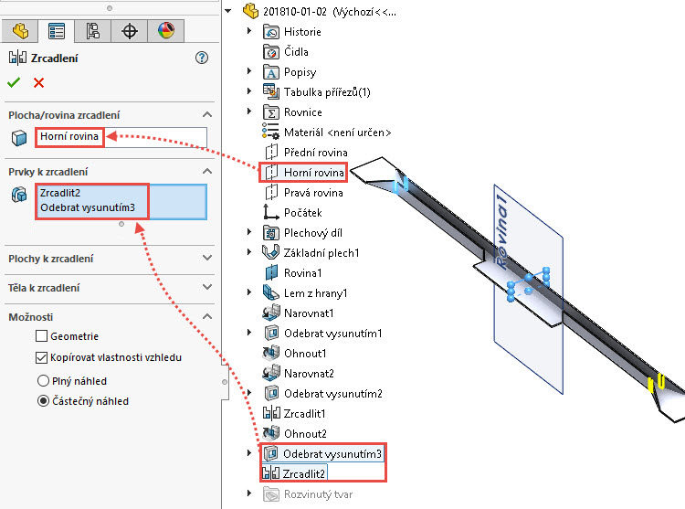 72-SolidWorks-postup-navod-modelani-vetrak-plechove-dily-vyztuha-skrine