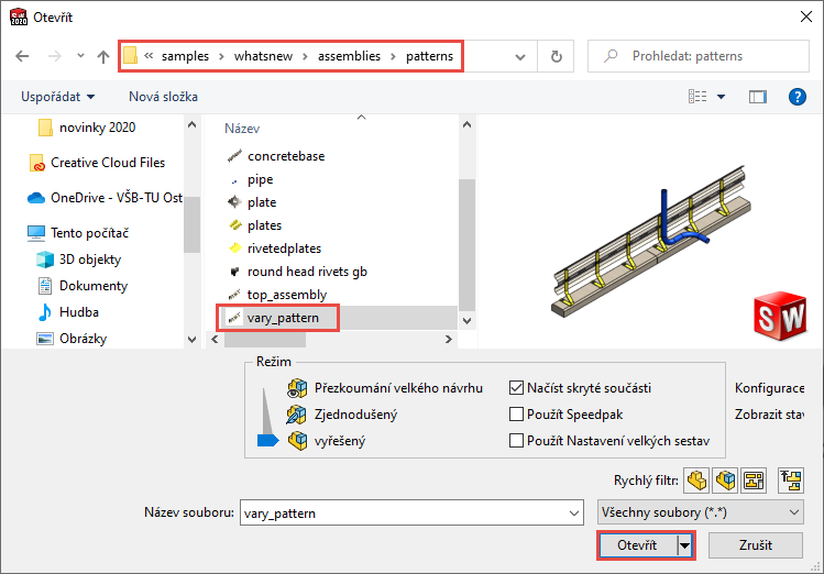 1-SOLIDWORKS-2020-sestava-pole-soucasti-s-posunutymi-instancemi-velky-navrh