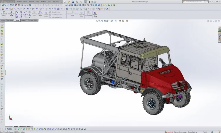 Návrh speciálu Tatra Královna 69 vznikl v SOLIDWORKSu. 