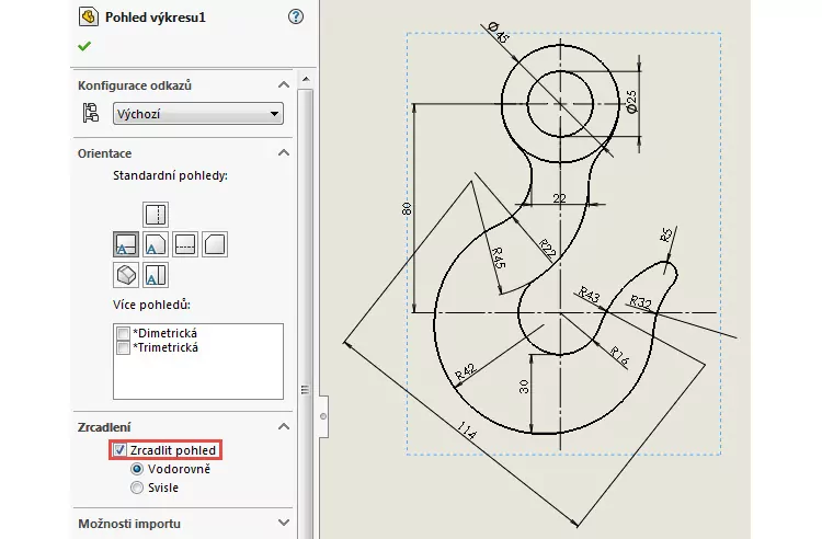 3-SolidWorks-zrcadlit-pohled-navod-postup-vykres