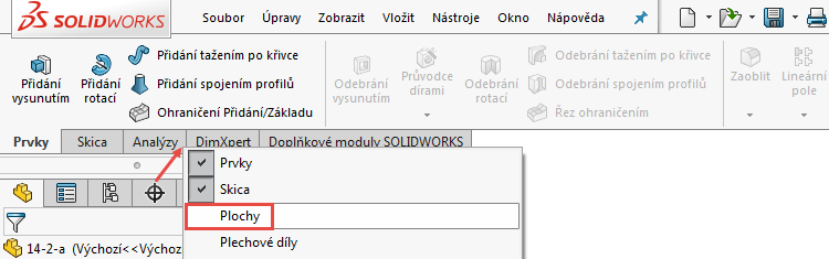 2-1-Ucebnice-SolidWorks-modelovani-ploch-priklad-14-2-postup-navod-tutorial