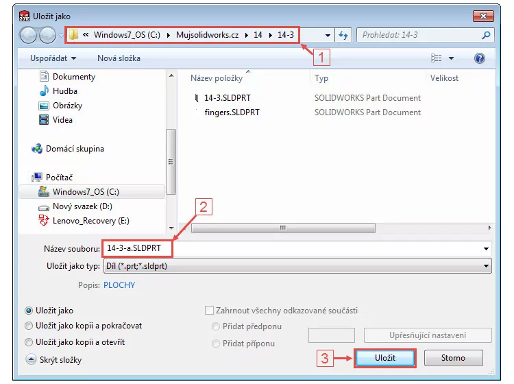 1.0-Mujsolidworks-prace-s-plochami-priklad-14-3-ucebnice-SolidWorks